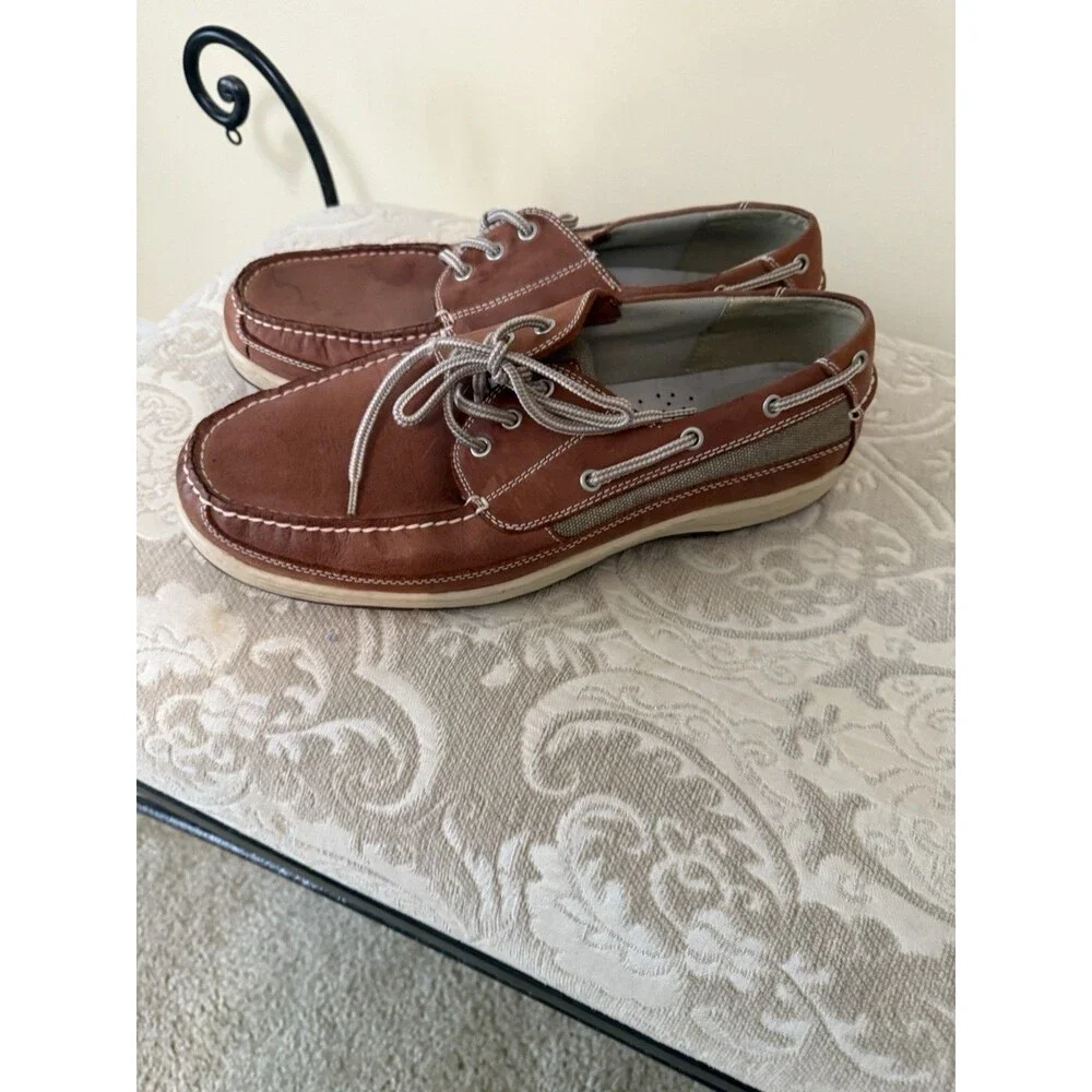 Chaps Leather Boat Shoes Men Size 13W